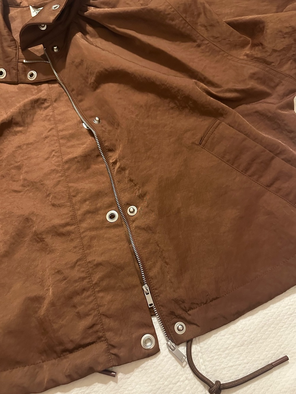 Anthropologie Daily Practice Funnel Neck Jacket - Brown/bronze M - Picture 8 of 9